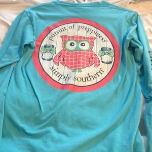 blue long sleeve simply southern shirt